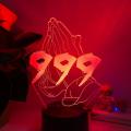 Juice Wrld Forever 999 Acrylic 3D LED Night Light Children's Bedroom Decorative Lamp. 