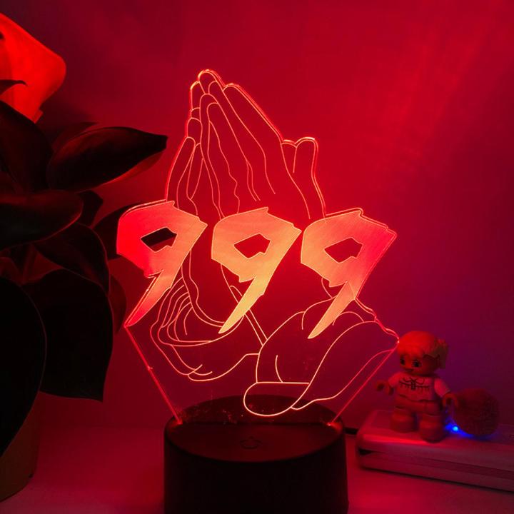 Juice Wrld Forever 999 Acrylic 3D LED Night Light Children's Bedroom Decorative Lamp