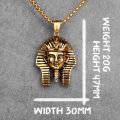 Egypt Pharaoh Long Men Necklaces Pendant Chain Punk Hip Hop for Boyfriend Male Stainless Steel Jewelry Creativity Gift Wholesale. 