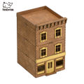 Wooden House Assemble Unpainted 1/72 Building Model House Diorama Layout. 