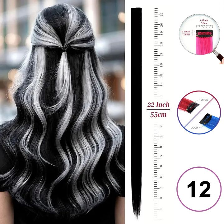 Hair%20Extensions%20Clip-In%20Neon%20Synthetic%20Hairpieces,%2022"%20Straight%20Highlights%20for%20Kids%20&%20Girls%20%E2%80%93%201%20Piece%20-%20Image%202