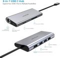 LETSCOM USB C Hub, 8-in-1 USB C Adapter including Ethernet Port and 4K HDMI Port. 