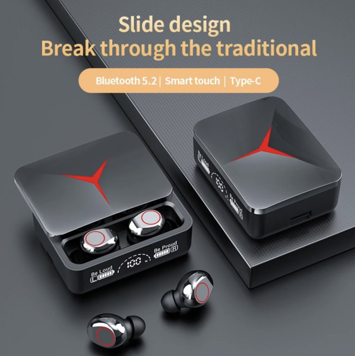M90 Pro TWS Bluetooth 5.2 Headphones Touch Control Earphones LED Display Headset 9D  HiFi Quality Wireless Earbuds