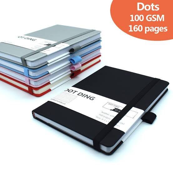 "A5%20Dotted%20Notebook%20%7C%20with%20100%20GSM%20PU%20Leather%20Cover%20%7C%20Great%20for%20Writing,%20Planning,%20and%20School%20or%20Office%20Needs"%20-%20Image%202