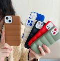 【ThinkWay】Luxury Down Jacket Cloth Cover For iPhone 13 11 12 Mini Pro Max XR X S XS 7 8 Plus Soft Puffer Case Shockproof Silicone Bumper. 