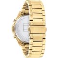 Tommy Hilfiger Wrist Watch For Men Quartz Gold Stainless Steel Black Dial 44mm Watch 1710447. 