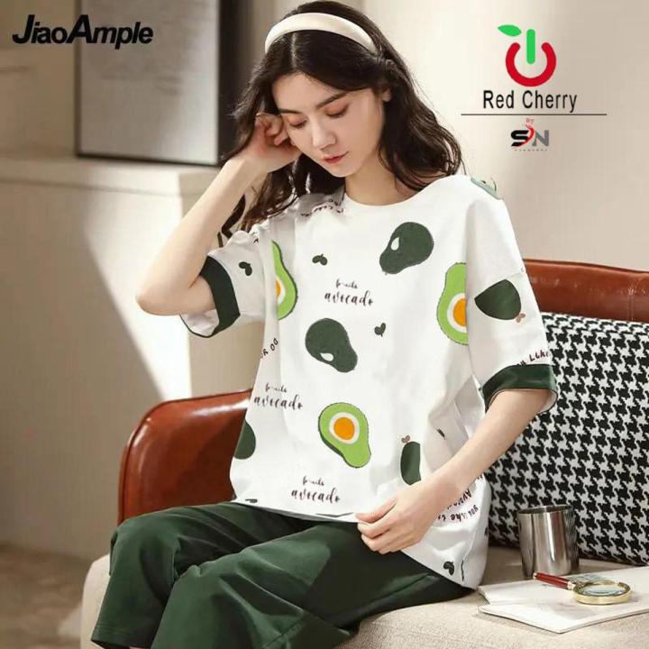 Avocado Printed Ladies Sleep Wear Night Dress (Complete Sleeping Suit) For Women and Girls