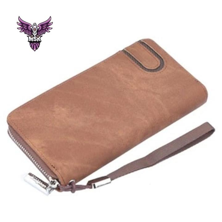 SavFox PU Leather Long Zipper Card Holder Wallet For Men's & Women's