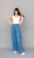 Genie Cairo Mid Wash Denim Cargo Jeans/Pants for women & girls. 