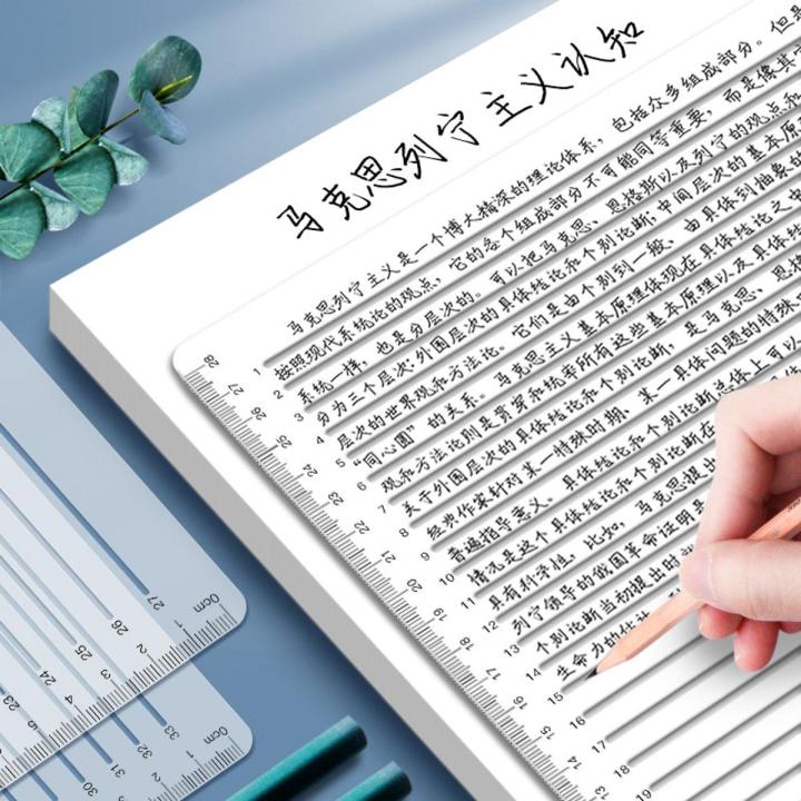Transparent Calligraphy Stencil And Ruler Writing Tool Template Writing Straight Line Clear Ruler Geometry Template Address Enve
