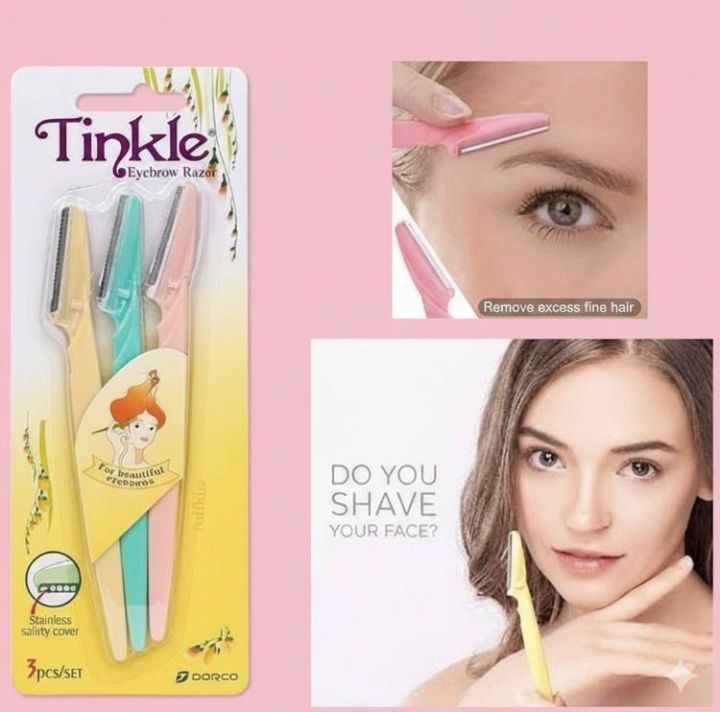 Twinkle Razor Dermaplaning Tinkle Precision Eyebrow Razor – Stainless Steel Facial Hair Trimmer ...