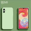 Lenuo Luxury Square Liquid Silicone Phone Case For Samsung Galaxy A04e Back Cover Thin Soft Candy Casing. 