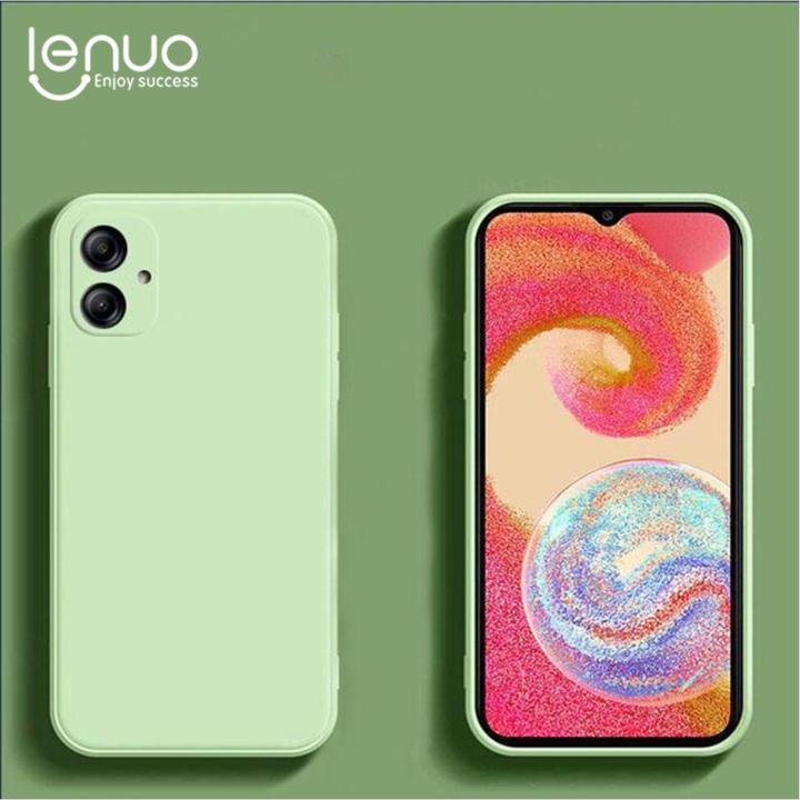Lenuo Luxury Square Liquid Silicone Phone Case For Samsung Galaxy A04e Back Cover Thin Soft Candy Casing