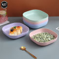Household Wheat Straw Tray Dinnerware Snacks Fruit Bones Plate Round Square Shape Salad Bowl Spit Bone Trash Storage Small Disk. 