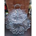 Imperial Crystal Pastry Stand With Metallic Rod 2 Tier Cake Stand Glass Material. 
