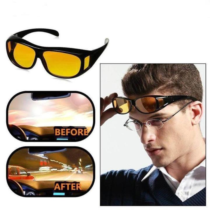 HD Vision Anti Glare Day/Night View Driving Polarized Eyewear Men/Women Sight HD Eyewear Driving Anti Glare UV Protection - Set Of 2