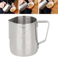 Milk Jug 350ml Stainless Steel Milk Cup Frothing Pitcher for Making Latte Coffee. 