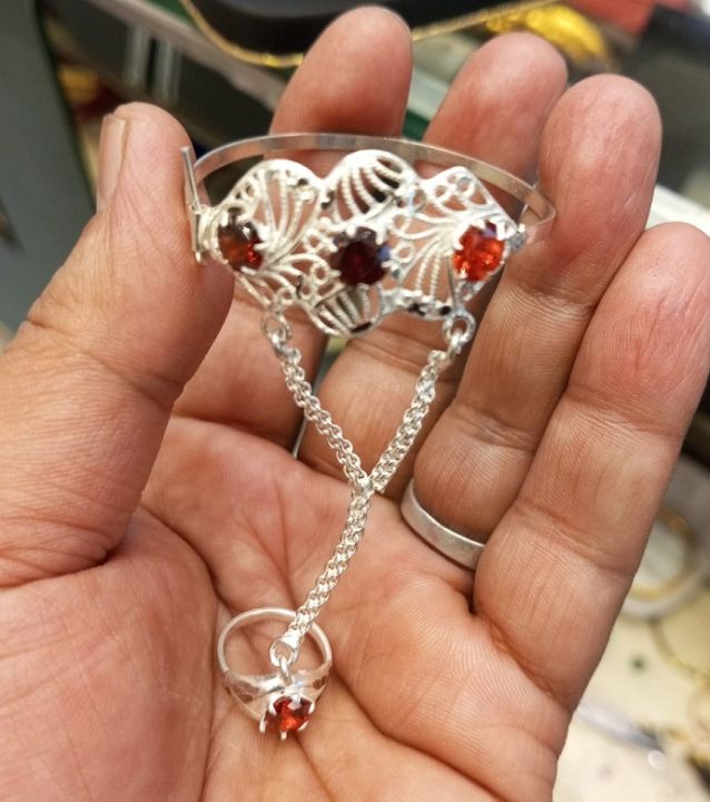 Pure silver new born baby bracelet with ring