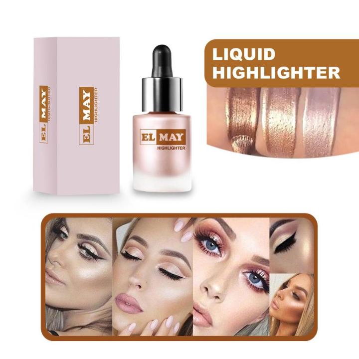 ELMAY Illuminator Highlighter Liquid Shimmer Contour Cosmetics Long Lasting Face Brighten Shimmer Glow Liquid Highlighters Makeup