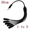 3.5mm 3 Way Port Aux Multi Headphone Earphone Audio Splitter Adapter 3.5mm Jack HUB Spliter Cable Extender 1 Male To 3 Female 3. 