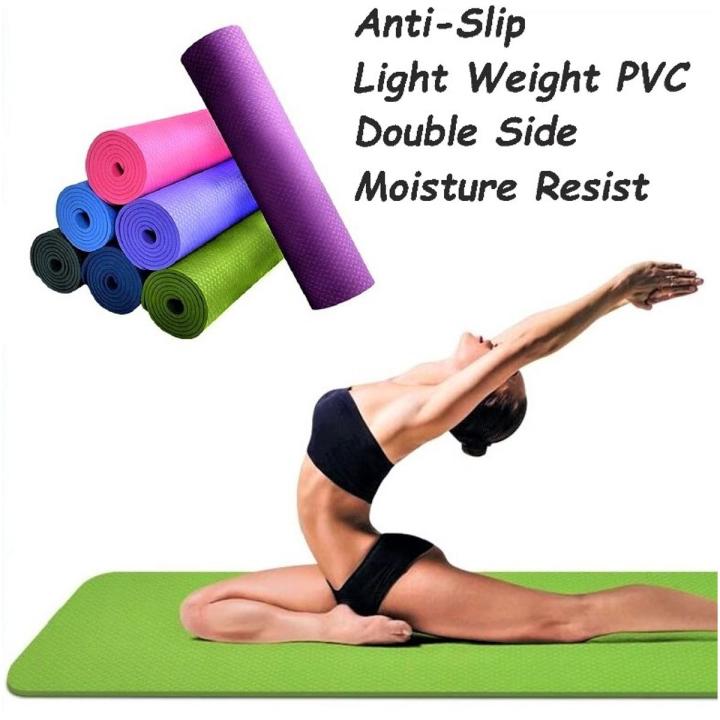Imported Large Size PVC Anti Slip Sports Yoga Mat Fitness Training Mat Exercise Mat Gym Mat Exercise Mat Carpet Mat Yoga Mats