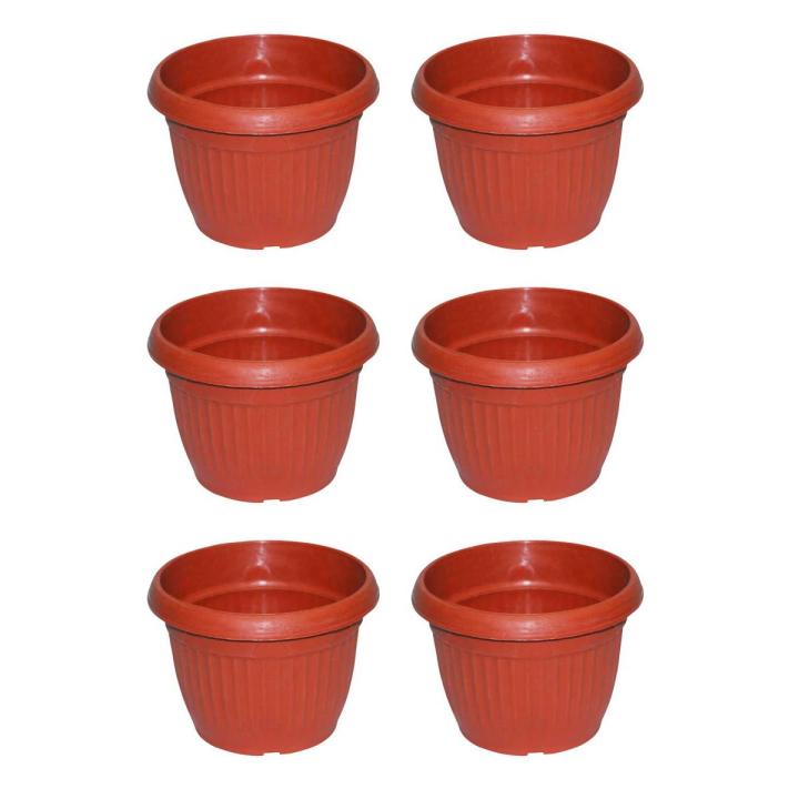 Pack of 6 Medium 7 Flower Pot for all size plants and flower growing dia 7 inch height 5 inch Jaane Rahmat Brand