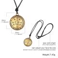 Talisman Of Protection Good Luck Amulet Necklace Stainless Steel Chain Wealth Seal of solomon Adjustment Wax Rope Chain Jewelry. 