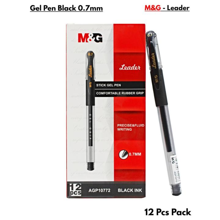 M&G Leader Gel Pen 0.7mm Black Gel Pen ( 12 Pcs Pack )