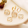 Simple 6 pecs Gold Creative Girls Rings Finger Nail Ring Sterling Personality Nail Art Jewelry Gift. 