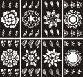 8 Tikki Designs Mehndi Stencils Stickers. 