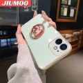 JIUMOO For OPPO Reno 5 4G Reno 5 5G Case Flash Drill Metal Rotate support Side Design Phone Case Square Edge PlatingSilicone soft Casing Full Cover Camera Shockproof Protection Cases. 