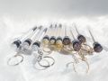 Gold Reusable Eyelash Brush Tube Keychain Plastic Lash Spoolie Container Glitter Cils Mascara Wands Keyring. 