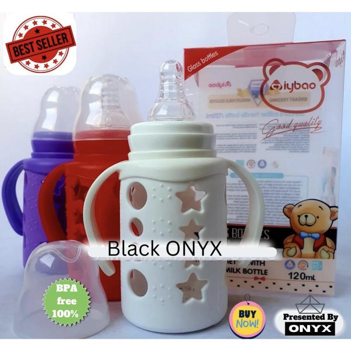 Glass Feeder For Baby | Baby Feeder 120ml / 4 oz | Baby Feeding Bottle In Glass with Protective Rubber Cover