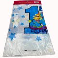 FIRST BIRTHDAY TABLE COVER IN BLUE COLOR - 1ST BIRTHDAY TABLE COVER. 