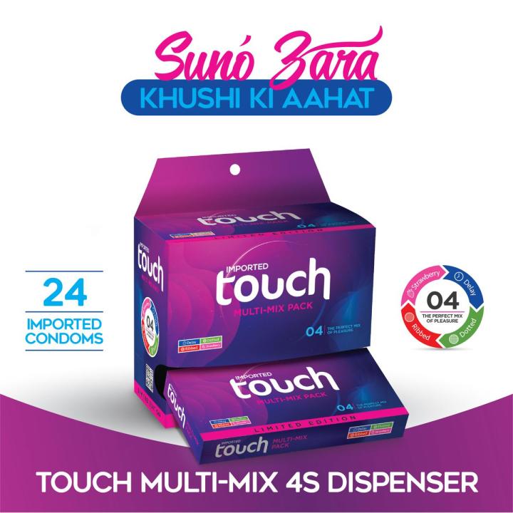 Touch%20Multi%20Mix%20Condom%20Dispenser%20(Ribbed%20+%20Dotted%20+%20Delay%20+%20Strawberry)%20-%2024%20Pieces%20-%20Image%202