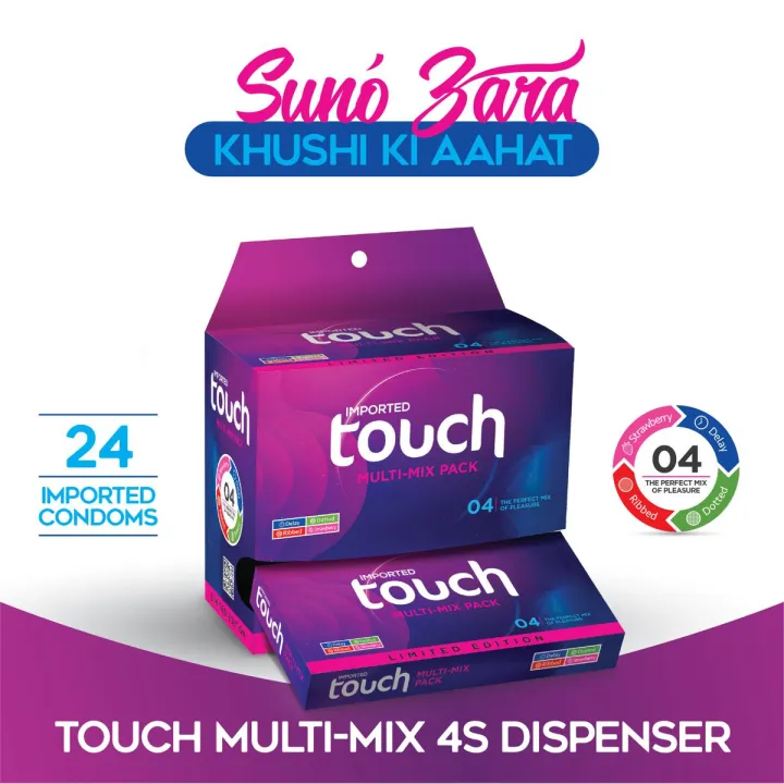 Touch%20Multi%20Mix%20Condom%20Dispenser%20(Ribbed%20+%20Dotted%20+%20Delay%20+%20Strawberry)%20-%2024%20Pieces%20-%20Image%202