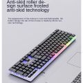 Cool Backlit Keyboard and Mouse Combo Kit Ergonomic Keyboard Color Backlight for Computer PC Laptop Wired 104 Keys Keyboard & Mouse Set Rainbow-Color Backlight. 