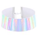 Unique Holographic Choker Women Handmade Laser Rainbow Punk Gothic Necklace. 