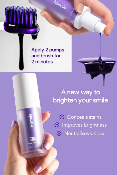 Hismile%20V34%20Purple%20Toothpaste,%20Teeth%20Whitening%20Kit,%20Hismile%20Toothpaste%20&%20Teeth%20Whitening%20Strips,%20Color%20Corrector%20Oral%20Mousse,%20Whitening%20Serum%20(30ml)%20-%20Image%207