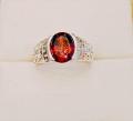 Men's Ring Natural Real Red Garnet Big Luxury Gemstone Fine Jewelry. 