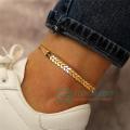 Pack of 2 Imported Anklet for Women - Fishbone Chain Payal for Girls Simple - Payal For Girls Gold - Simple Payals For Girls - Ladies Payals - Chain Ankelets for Girls - Beautiful Payals - Anklets For Women. 