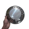 4 Pcs Large Round Plates Stainless Steel Traditional Design 10 inches. 