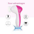 5-in-1 Beauty Care Brush Massager Scrubber Face Skin Electric Facial Cleanser 5 in 1 Facial Electric Cleanser & Massager (Pink, White). 