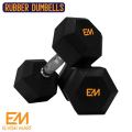 Rubber Dumbbell, Rubber Coated Dumbbell, Professional Rubber Dumbbell with Metal Handles Heavy Dumbbell Set Home Exercise Training Equipment By Elvish Mart. 