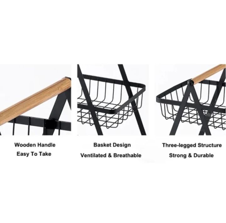 Kitchen%20Organizer/%20Fruit%20Basket/%20Vegetable%20Stand/%20Kitchen%20Counter%20Rack/%20Multi-Purpose%20Kitchen%20Organize/%202%20and%203%20Tier%20Fruit%20Basket%20&%20Vegetable%20Stand%20In%20Black%20Color%20-%20Image%203