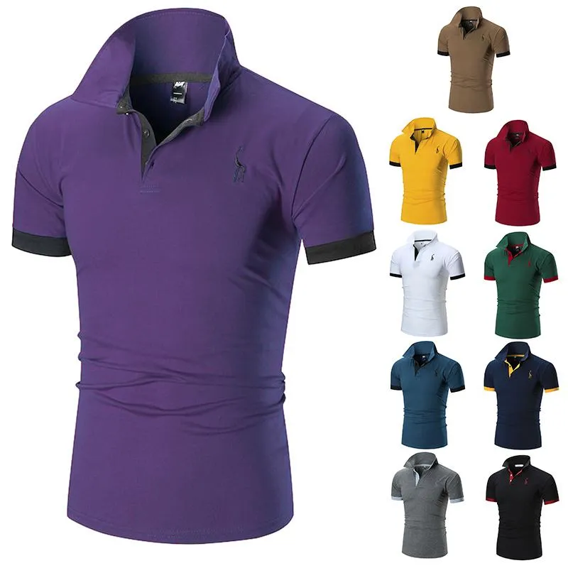 ALLGOOD Men Polo Shirt Deer Embroidery Pattern Short Sleeve Polo Shirt Men Casual Shirt Tops Golf Shirt Business Wear Daraz.pk