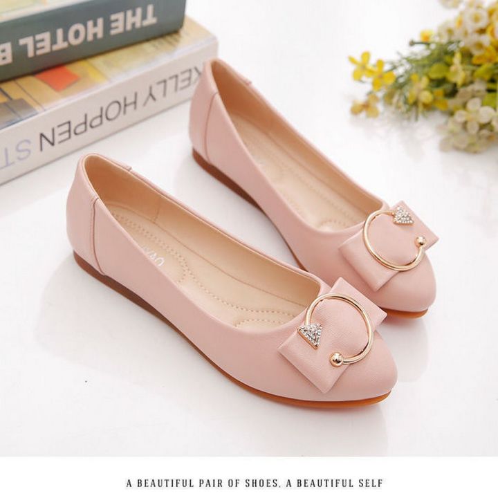 soft leather single shoes women's 2021 summer and spring new soft bottom flat-heeled peas shoes for pregnant women non-slip mothers