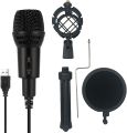USB Condenser Microphone, 192Khz/24Bit PC Computer Condenser Mic for Recording, Gaming, Streaming, Voice Over, YouTube, Twitch, Skype, Compatible. 