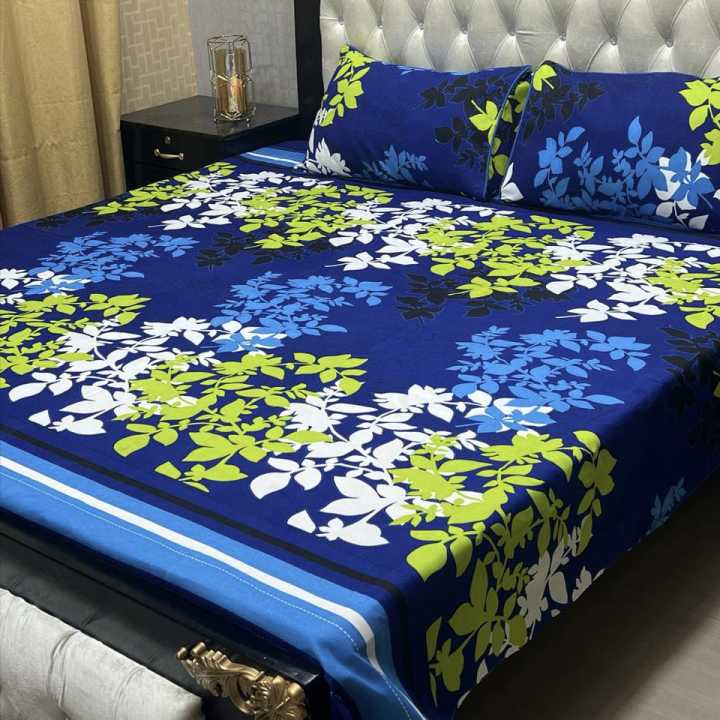 Bed Sheets King Size double bed Export Quality, Color Warranty, 3 pieces One bed sheet 2 pillow cover