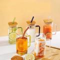 Glass Drinking Cup Compact Water Cup Soda Can Glasses Milk Mug Multi-function Juice Bottle with Handle Glass Water Bottle Soda Glass Cups Drinking Mug Bamboo Jug With Cover Travel. 